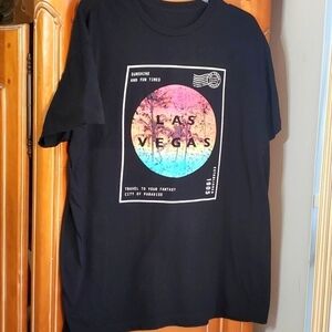 LAS VEGAS,  black tee. Size large.  Sunshine and fun times. 1905.